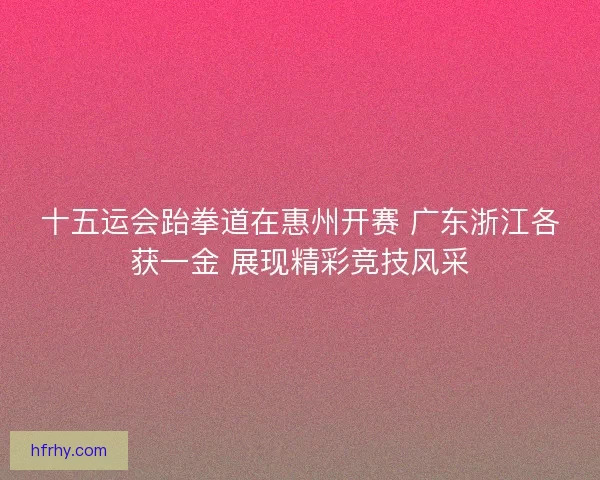 十五运会跆拳道在惠州开赛 广东浙江各获一金 展现精彩竞技风采 十五运会跆拳道在惠州开赛 广东浙江各获一金 展现精彩竞技风采
